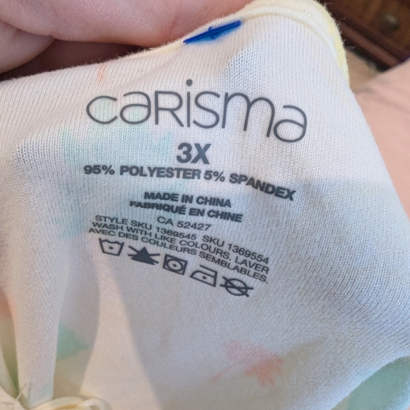 Yellow Pineapple And Palm Tree Patterned Women's Nightgown 3x Carisma - Picture 6 of 6